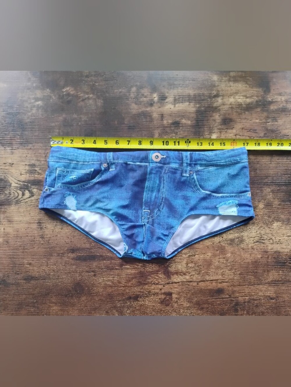 Blue Denim-Print Men’s Swim Sunga